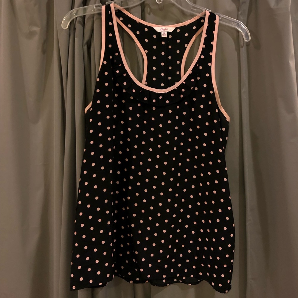 black and pink razorback tank top